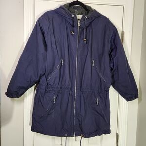 Bogner Ski Snowboard Jacket Coat Hooded Navy Blue Womens Size 10